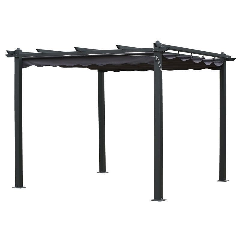 3x3m Garden Gazebo Platinum Aluminium with a Charcoal Canopy