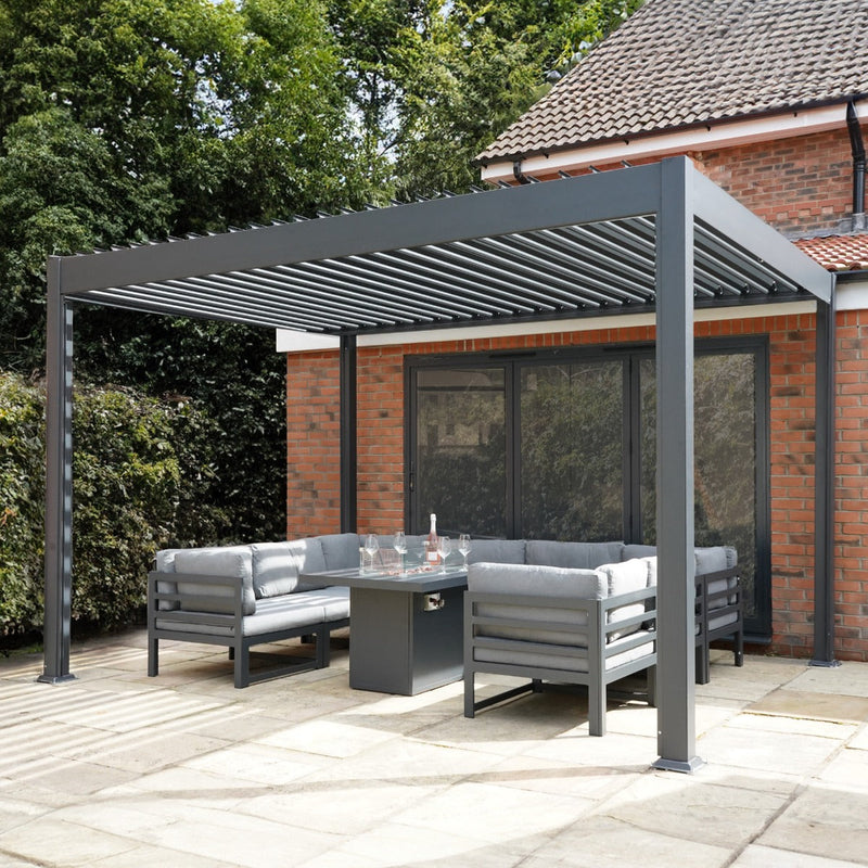Anthracite Aluminium Pergola - 3m x 4m