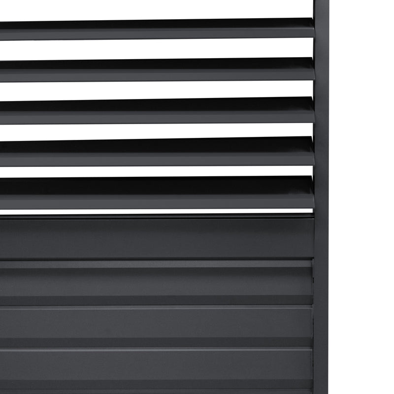 Anthracite Aluminium Pergola With White Blinds & 2 Shutter Panels - 3m x 3m