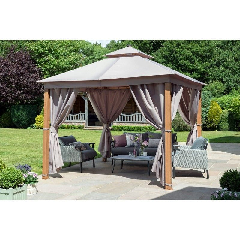 Luxury Garden 3x3M Gazebo by Garden Must Haves with a Taupe Canopy