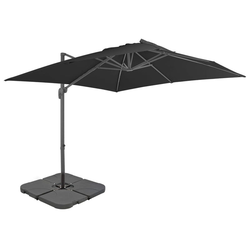 Garden Parasol with Portable Base Anthracite
