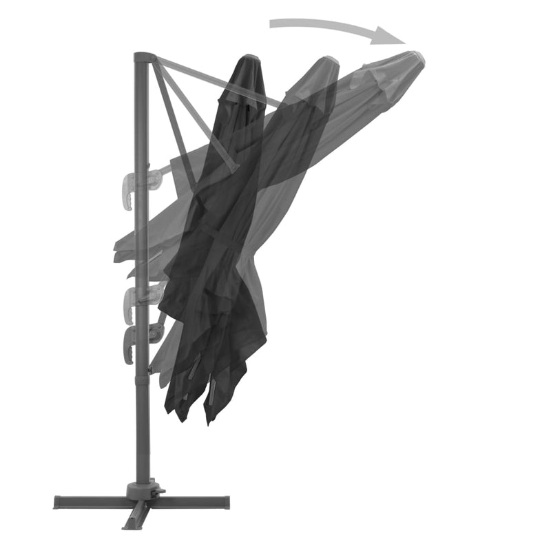 Garden Parasol with Portable Base Anthracite