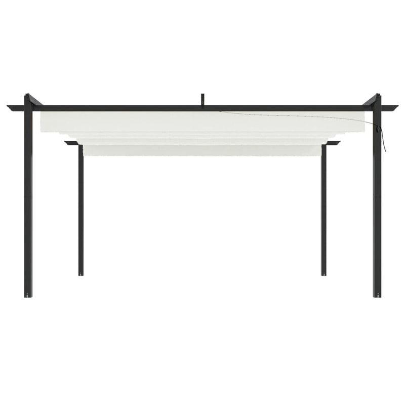 Garden Gazebo with Retractable Roof 4x3 m Cream