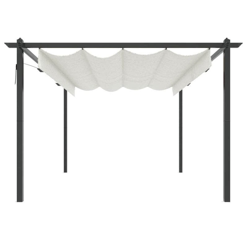Garden Gazebo with Retractable Roof 4x3 m Cream