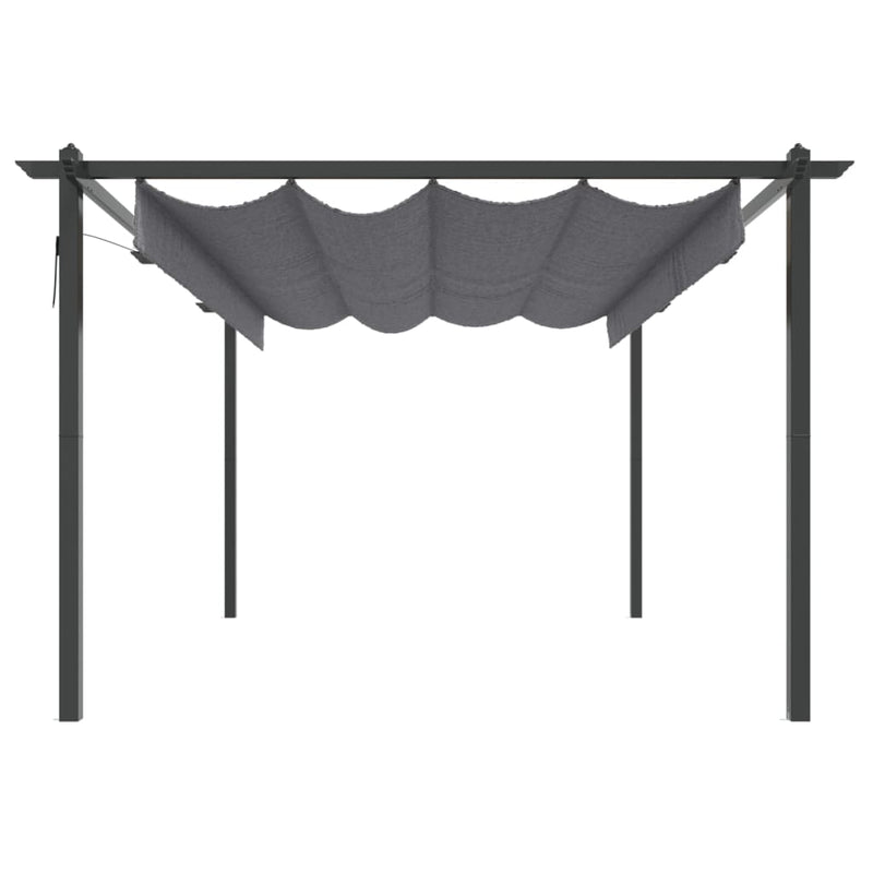 Garden Gazebo with Retractable Roof 4x3 m Anthracite