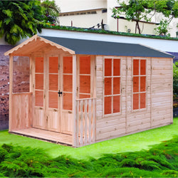 Shire Kensington 11' 8" x 6' 8" Apex Summerhouse - Premium Dip Treated Shiplap