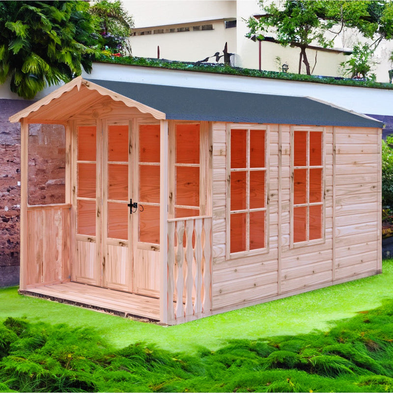 Shire Kensington 11' 8" x 6' 8" Apex Summerhouse - Premium Dip Treated Shiplap
